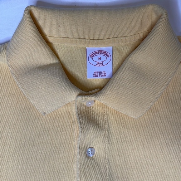 Brooks Brothers 346 Men’s Yellow 2 Button Cotton Polo Size M - Picture 4 of 11
